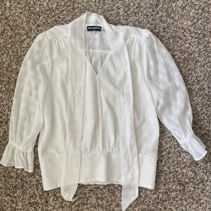 Karl Lagerfeld Elegant White Blouse with Tie